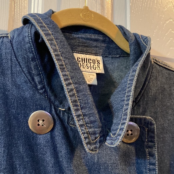 NWT Chico’s Denim Trench Jacket/Coat Size XL - Picture 4 of 15